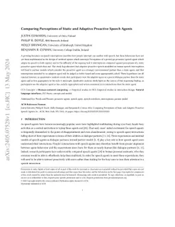 Comparing Perceptions of Static and Adaptive Proactive Speech Agents