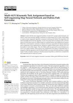 Multi-AUV Kinematic Task Assignment based on Self-organizing Map Neural
  Network and Dubins Path Generator