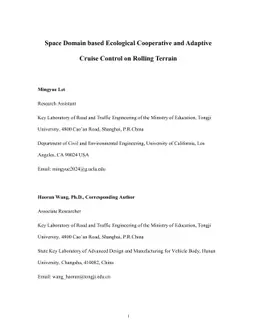 Space Domain based Ecological Cooperative and Adaptive Cruise Control on
  Rolling Terrain