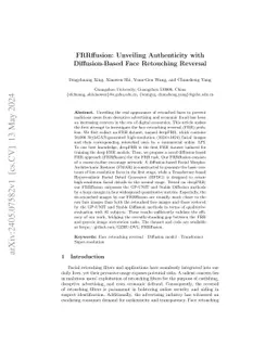FRRffusion: Unveiling Authenticity with Diffusion-Based Face Retouching
  Reversal