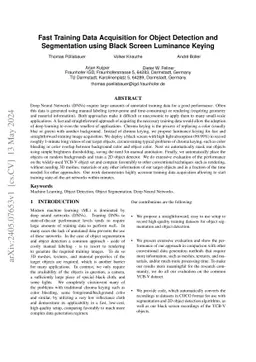 Fast Training Data Acquisition for Object Detection and Segmentation
  using Black Screen Luminance Keying