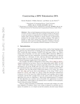 Constructing a BPE Tokenization DFA