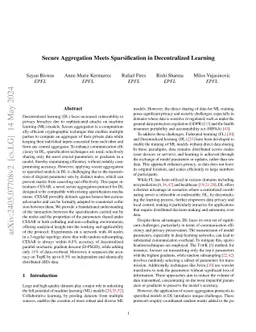 Secure Aggregation Meets Sparsification in Decentralized Learning