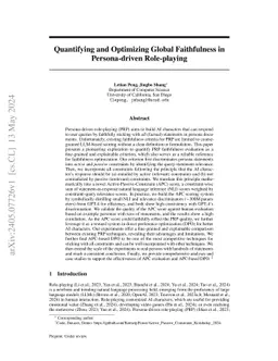 Quantifying and Optimizing Global Faithfulness in Persona-driven
  Role-playing