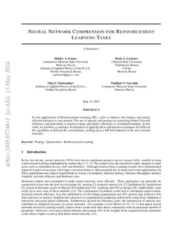 Neural Network Compression for Reinforcement Learning Tasks