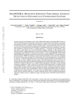 DeepHYDRA: Resource-Efficient Time-Series Anomaly Detection in
  Dynamically-Configured Systems