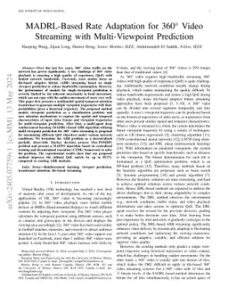 MADRL-Based Rate Adaptation for 360° Video Streaming with
  Multi-Viewpoint Prediction