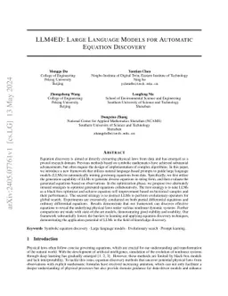 LLM4ED: Large Language Models for Automatic Equation Discovery