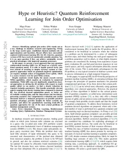 Hype or Heuristic? Quantum Reinforcement Learning for Join Order
  Optimisation