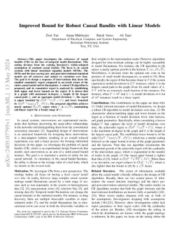 Improved Bound for Robust Causal Bandits with Linear Models