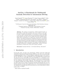 AnoVox: A Benchmark for Multimodal Anomaly Detection in Autonomous
  Driving