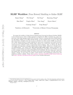 RLHF Workflow: From Reward Modeling to Online RLHF