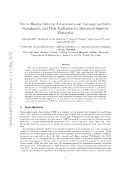 On the Relation Between Autoencoders and Non-negative Matrix
  Factorization, and Their Application for Mutational Signature Extraction