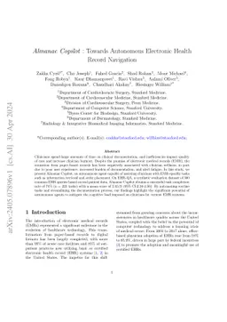 Almanac Copilot: Towards Autonomous Electronic Health Record Navigation