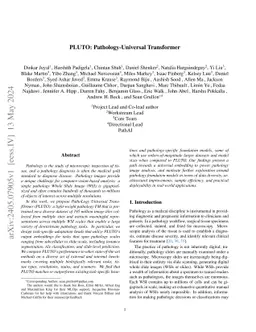 PLUTO: Pathology-Universal Transformer