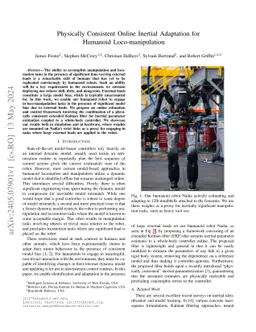 Physically Consistent Online Inertial Adaptation for Humanoid
  Loco-manipulation