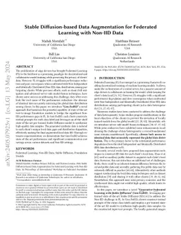 Stable Diffusion-based Data Augmentation for Federated Learning with
  Non-IID Data
