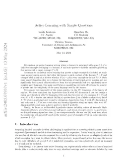 Active Learning with Simple Questions