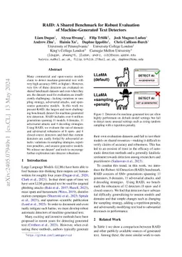 RAID: A Shared Benchmark for Robust Evaluation of Machine-Generated Text
  Detectors