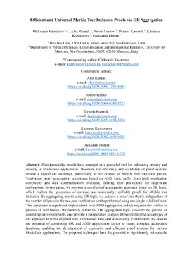 Efficient and Universal Merkle Tree Inclusion Proofs via OR Aggregation