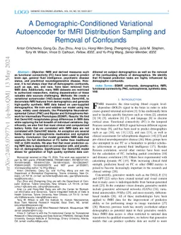 A Demographic-Conditioned Variational Autoencoder for fMRI Distribution
  Sampling and Removal of Confounds