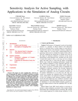 Sensitivity Analysis for Active Sampling, with Applications to the
  Simulation of Analog Circuits
