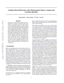 Graphon Mean Field Games with a Representative Player: Analysis and
  Learning Algorithm