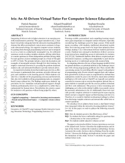 Iris: An AI-Driven Virtual Tutor For Computer Science Education