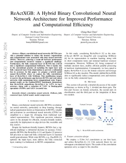 ReActXGB: A Hybrid Binary Convolutional Neural Network Architecture for
  Improved Performance and Computational Efficiency