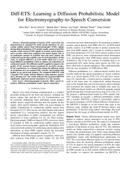 Diff-ETS: Learning a Diffusion Probabilistic Model for
  Electromyography-to-Speech Conversion