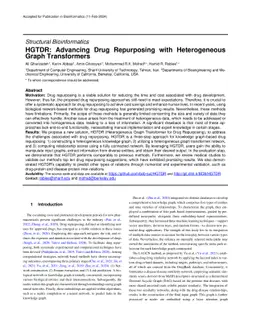 HGTDR: Advancing Drug Repurposing with Heterogeneous Graph Transformers