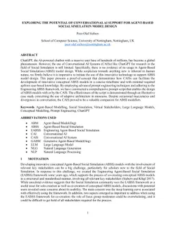 Exploring the Potential of Conversational AI Support for Agent-Based Social Simulation Model Design