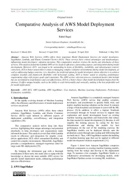 Comparative Analysis of AWS Model Deployment Services