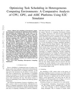 Optimizing Task Scheduling in Heterogeneous Computing Environments: A
  Comparative Analysis of CPU, GPU, and ASIC Platforms Using E2C Simulator