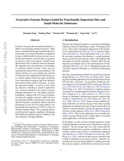 Generative Enzyme Design Guided by Functionally Important Sites and
  Small-Molecule Substrates