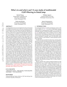 Who's in and who's out? A case study of multimodal CLIP-filtering in
  DataComp