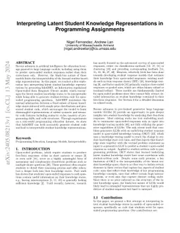 Interpreting Latent Student Knowledge Representations in Programming
  Assignments