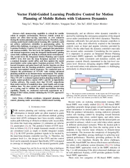 Vector Field-Guided Learning Predictive Control for Motion Planning of Mobile Robots with Uncertain Dynamics