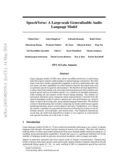 SpeechVerse: A Large-scale Generalizable Audio Language Model
