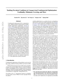 Tackling Prevalent Conditions in Unsupervised Combinatorial
  Optimization: Cardinality, Minimum, Covering, and More