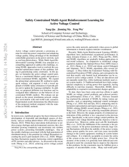Safety Constrained Multi-Agent Reinforcement Learning for Active Voltage
  Control