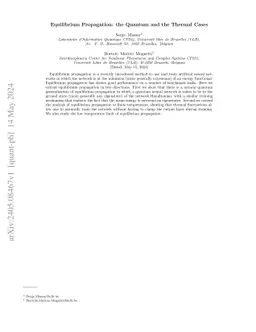 Equilibrium Propagation: the Quantum and the Thermal Cases