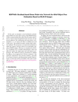 RDPN6D: Residual-based Dense Point-wise Network for 6Dof Object Pose
  Estimation Based on RGB-D Images