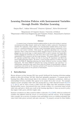 Learning Decision Policies with Instrumental Variables through Double
  Machine Learning