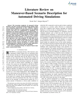 Literature Review on Maneuver-Based Scenario Description for Automated
  Driving Simulations