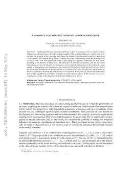 A sparsity test for multivariate Hawkes processes