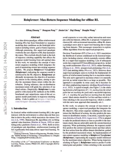 Reinformer: Max-Return Sequence Modeling for Offline RL
