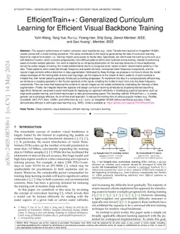 EfficientTrain++: Generalized Curriculum Learning for Efficient Visual
  Backbone Training