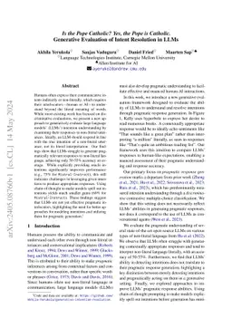 Is the Pope Catholic? Yes, the Pope is Catholic. Generative Evaluation
  of Non-Literal Intent Resolution in LLMs