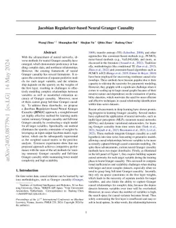 Jacobian Regularizer-based Neural Granger Causality